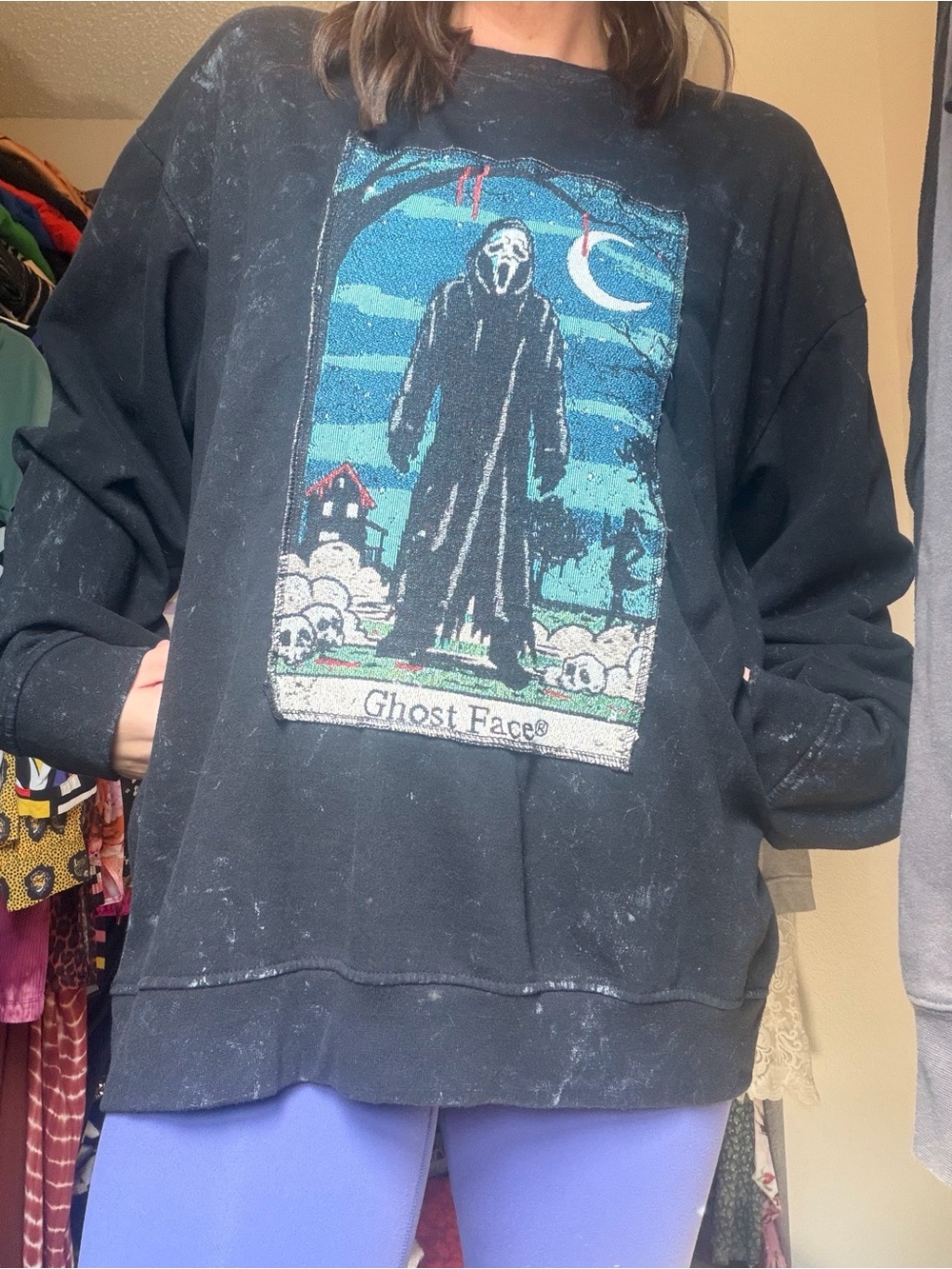 Ghost Face Graphic Black Sweatshirt